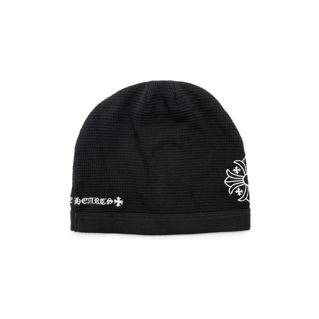 Chrome Hearts Cross Embroidered Waffle Thermal Black Beanie