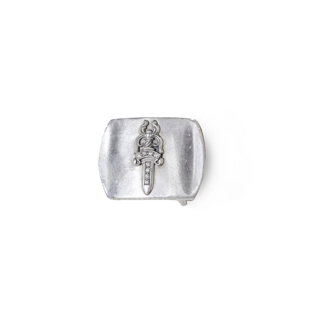 Chrome Hearts Diamond Dagger Silver Belt Buckle
