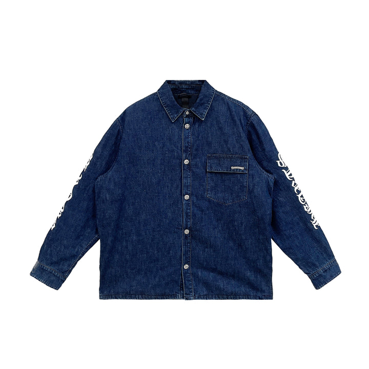 Chrome Hearts Blue Script Padded Denim Jacket