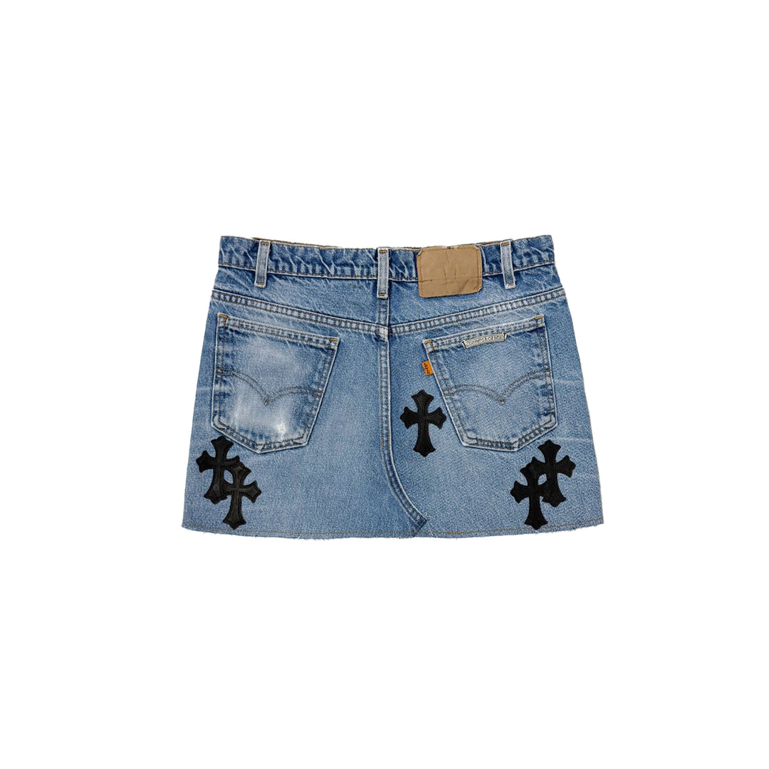 Chrome Hearts Levi's Cross Patch Denim Skirt