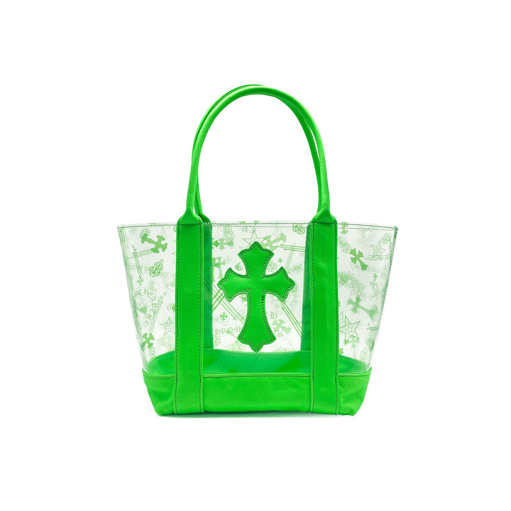 Chrome Hearts Green PVC Leather Cross Tote Bag