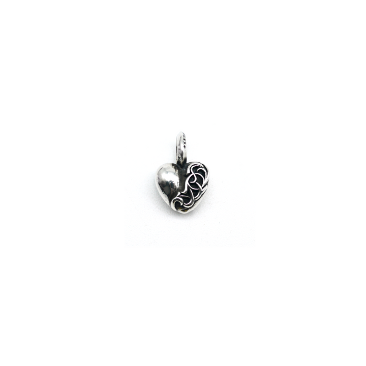 Chrome Hearts Silver Vine Heart Charm Pendant