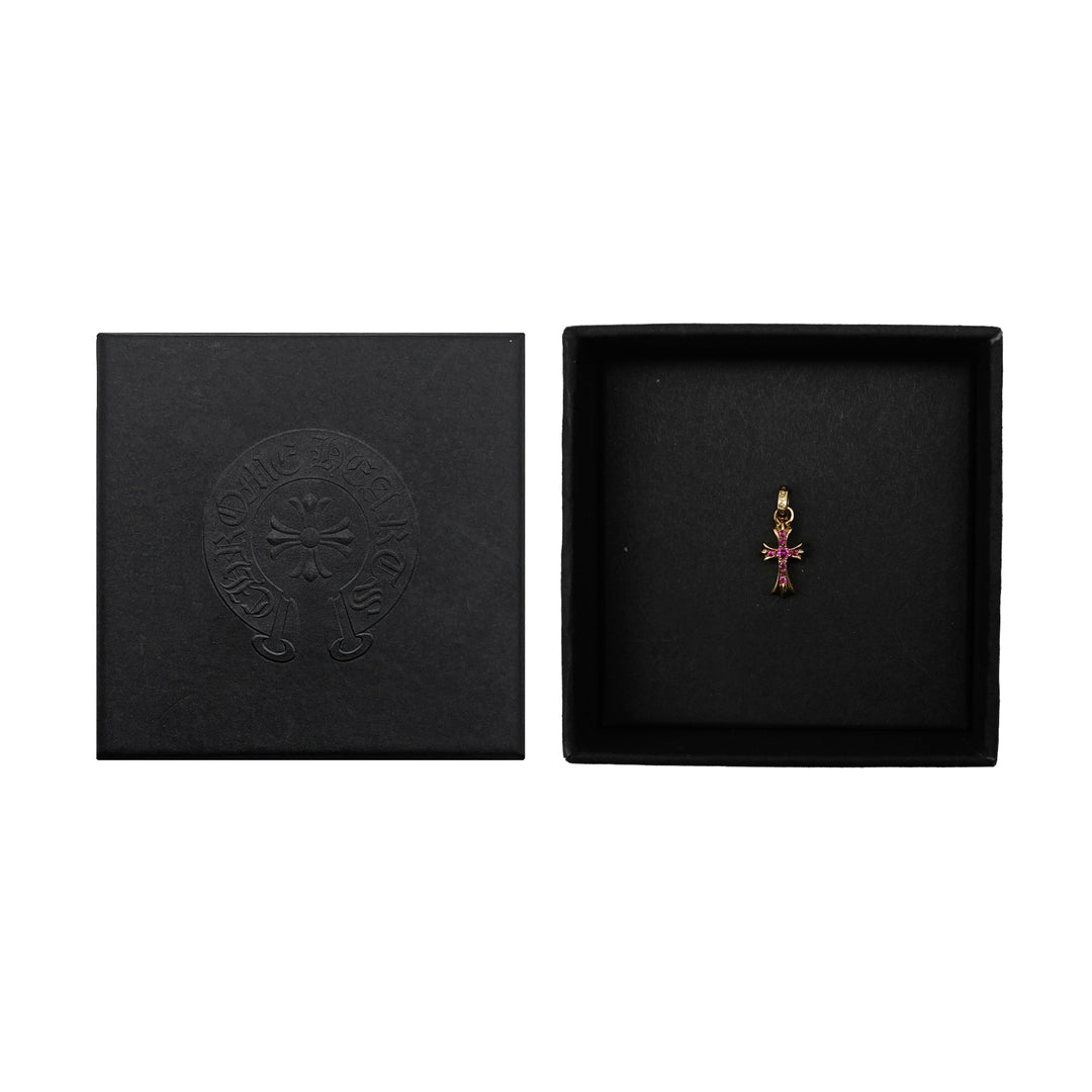 CHROME HEARTS (クロムハーツ) 22K ゴールド ピンク ダイヤモンド ベビーファット クロス ペンダント