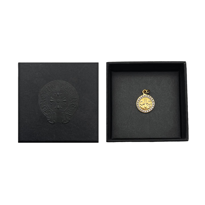 Chrome Hearts Diamond Embellished 22k Gold Angel Medal