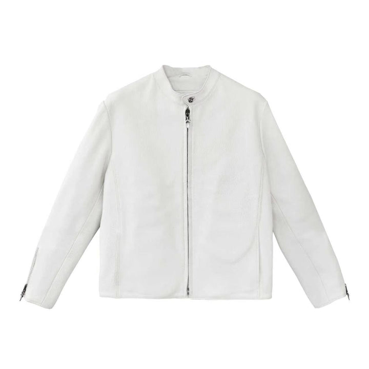 Chrome Hearts Cross Patch Leather White Jacket