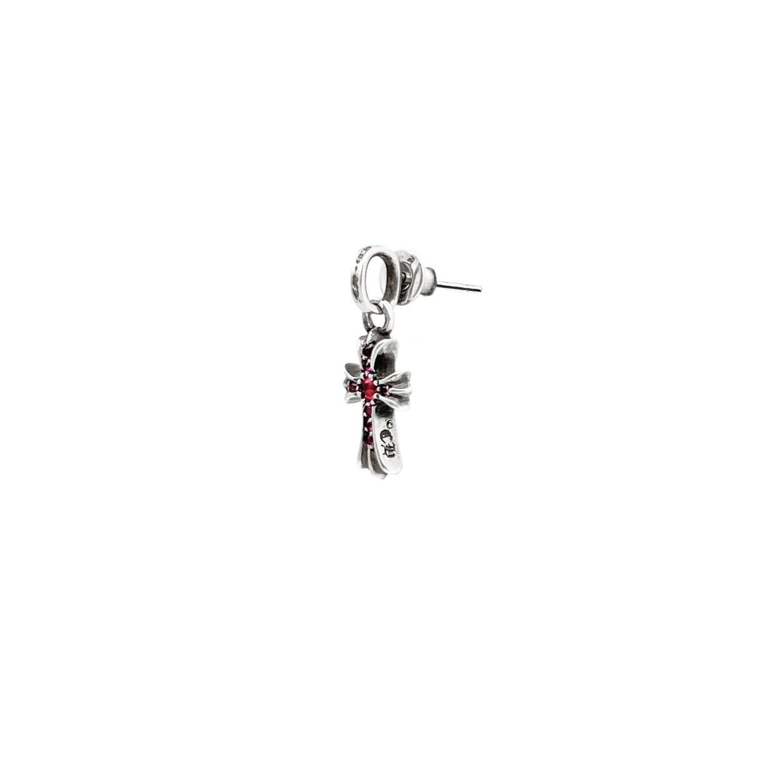 Chrome Hearts Silver Ruby Babyfat Earring Drop