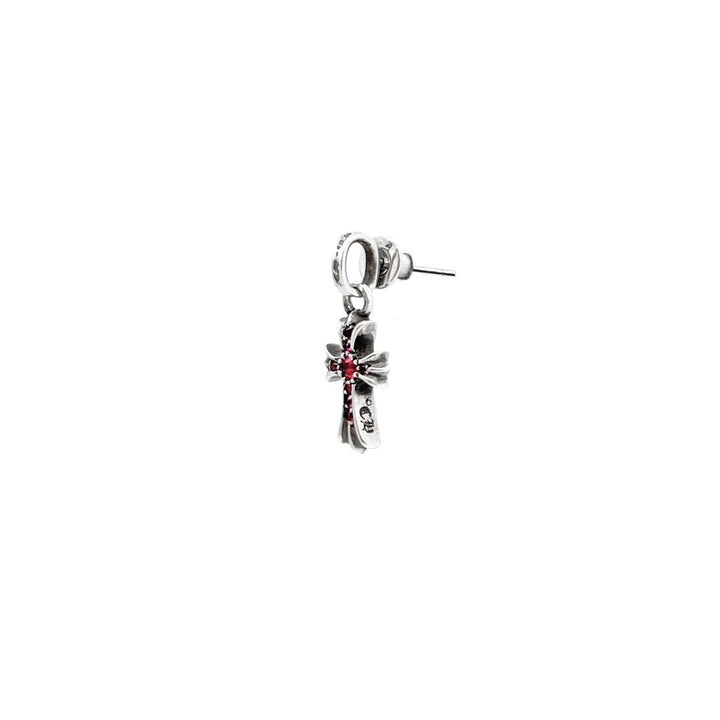Chrome Hearts Silver Ruby Babyfat Earring Drop