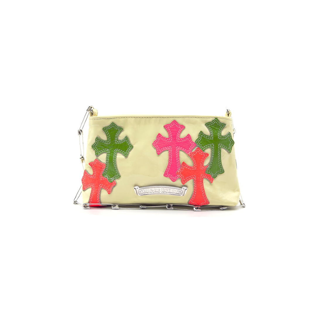 Chrome Hearts Muti-Color Patches Cross Safty Pin Chain Shoulder Bag