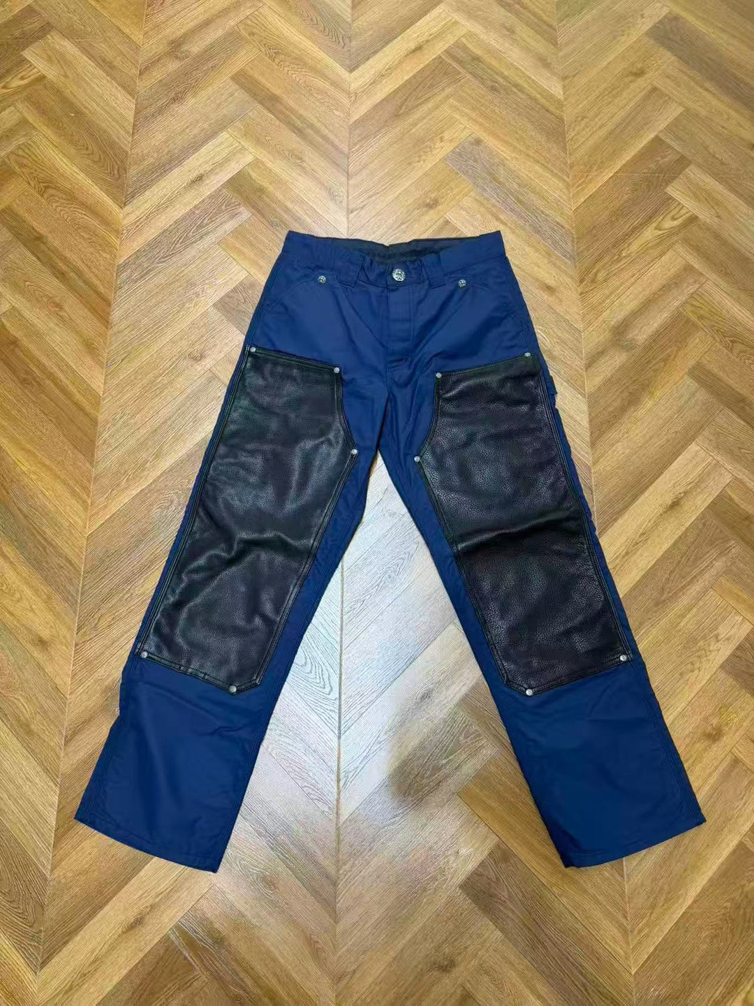 Chrome Hearts Yellow Patch Navy Pants