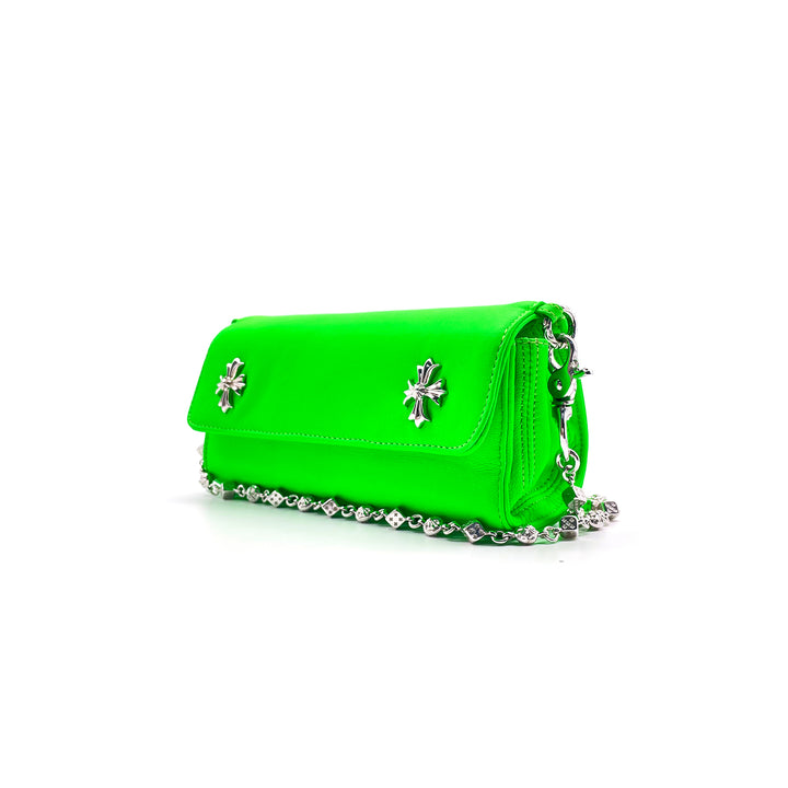 Chrome Hearts Green Silver Cross Dice Chain Bag