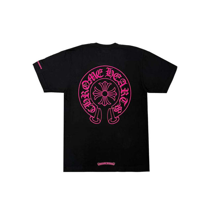 Chrome Hearts Pink Horseshoe Pocket Short Sleeve T-Shirt Tee