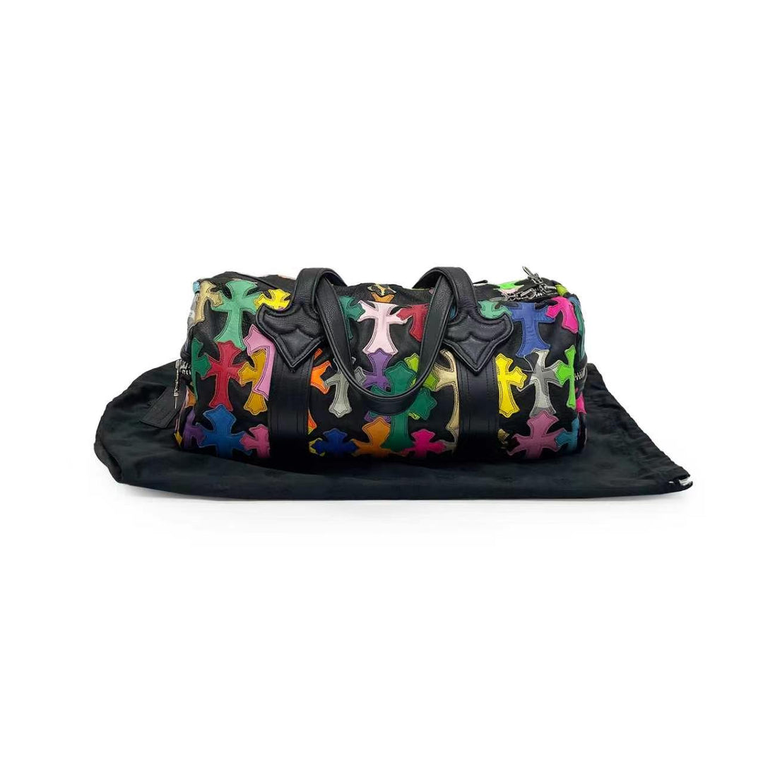 Chrome Hearts Multicolor Cross Patch Leather Duffle Bag
