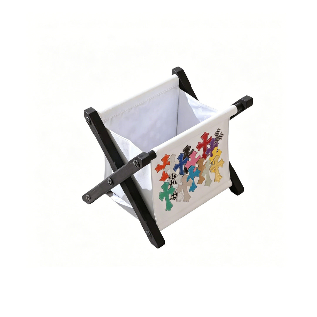 Chrome Hearts Multi-Color Cross Ebony Leather White Storage Rack