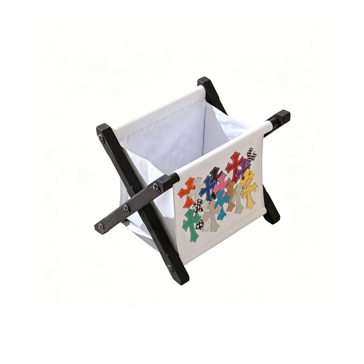 Chrome Hearts Multi-Color Cross Ebony Leather White Storage Rack