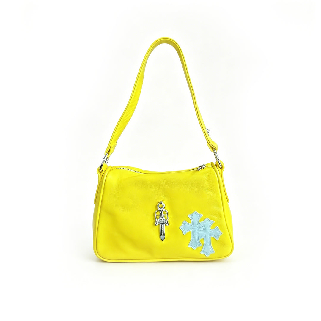 Chrome Hearts White Cross Patch Yellow Shoulder Bag