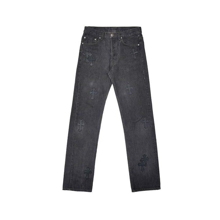 Chrome Hearts Levi's 501 Black Cross Patch Jeans