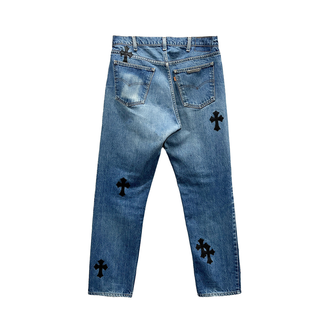 Chrome Hearts Levis 505 Cemetery Cross Patch Jeans
