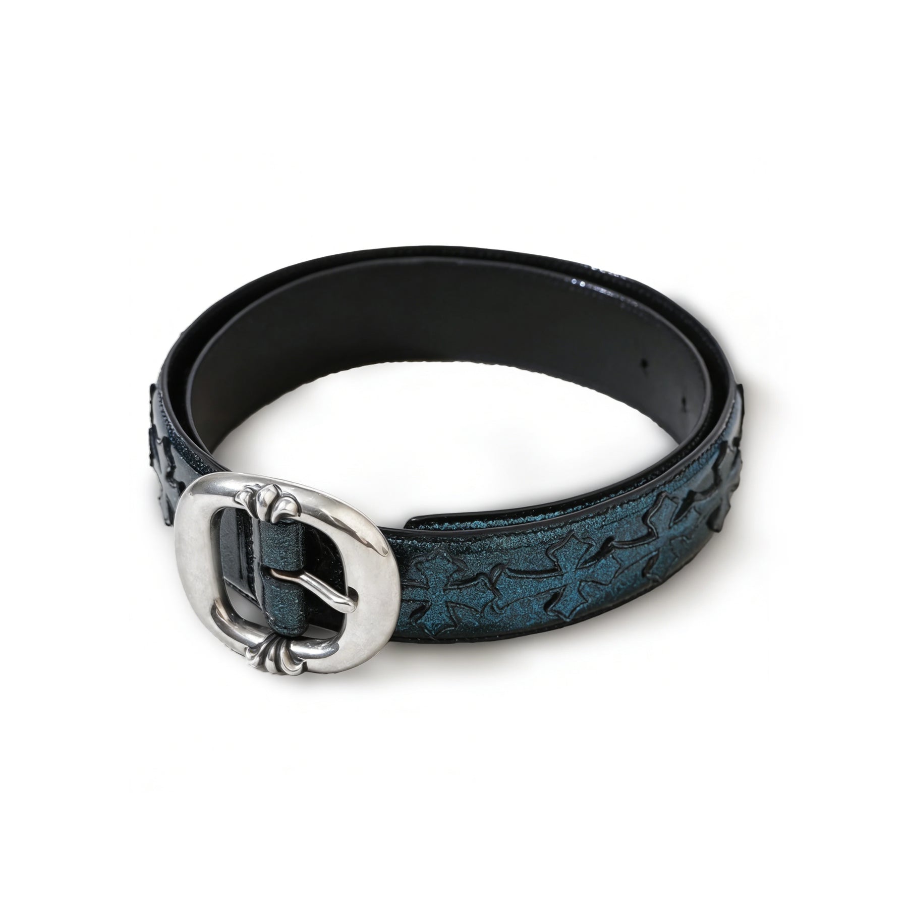 Chrome Hearts Silver Gunslinger Galaxy Cross Patch Belt - SRM