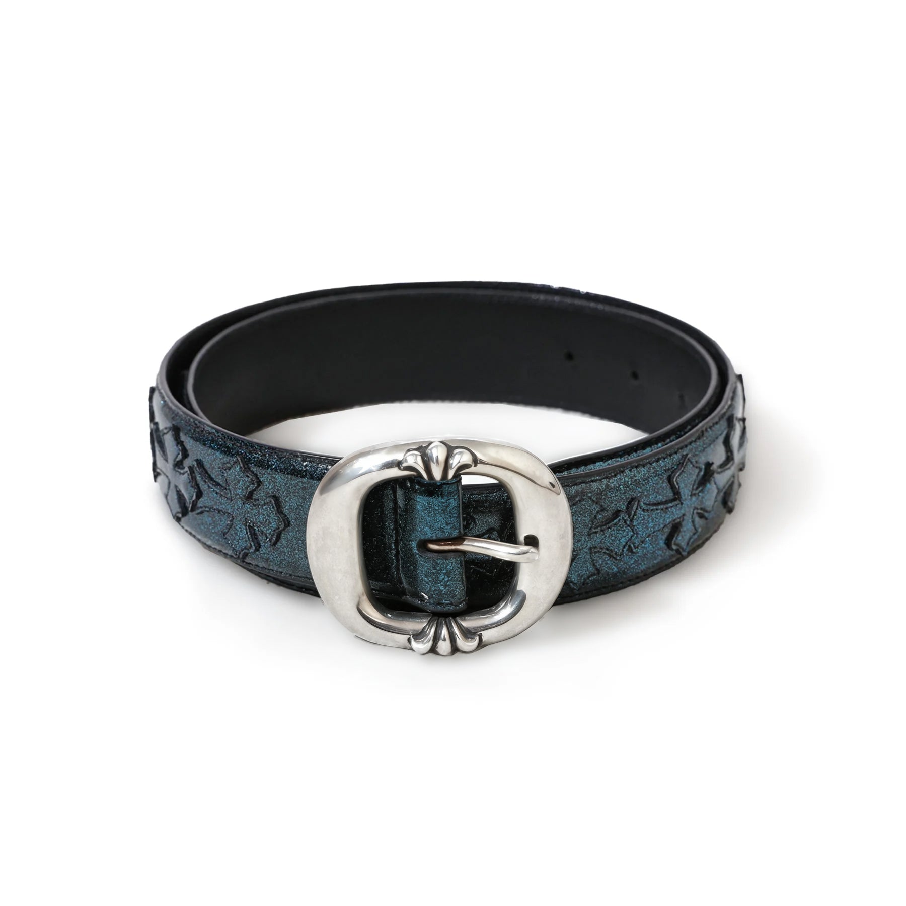 Chrome Hearts Silver Gunslinger Galaxy Cross Patch Belt - SRM