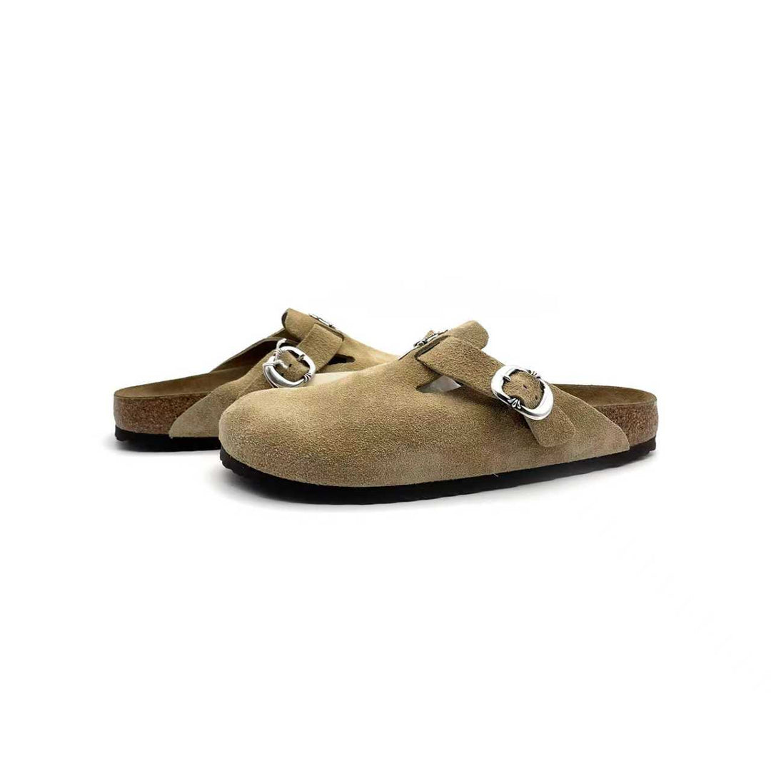 Chrome Hearts Birkenstock Boston Suede Sandals