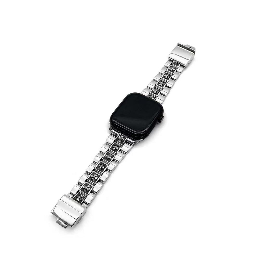 Chrome Hearts Silver Tiny Plus Cross iWatch Strap