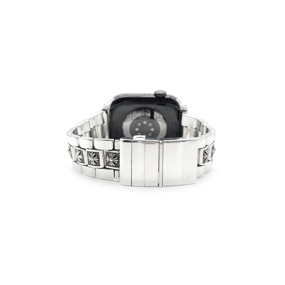 Chrome Hearts Silver Tiny Plus Cross iWatch Strap