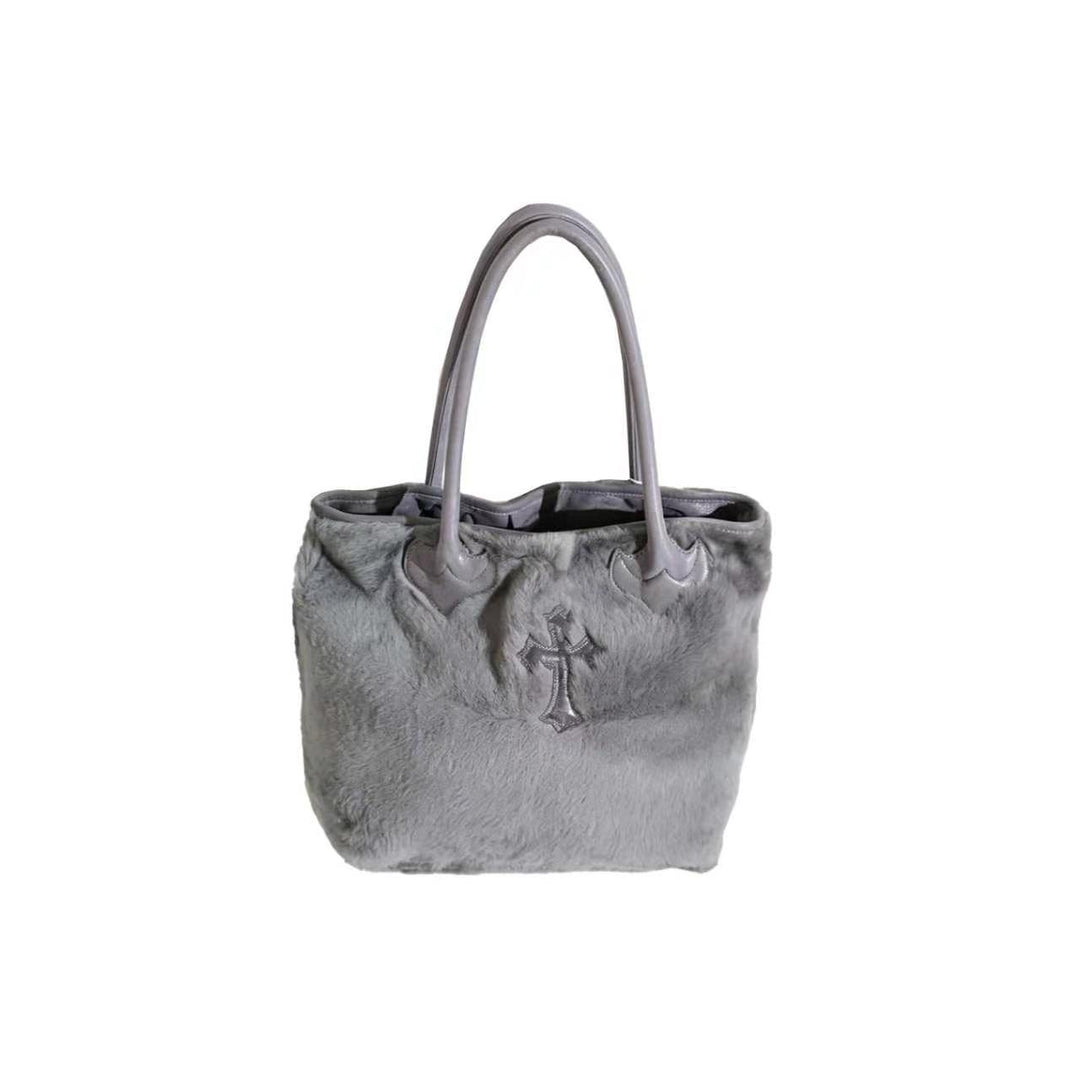 Chrome Hearts Gray Fur Tote Bag