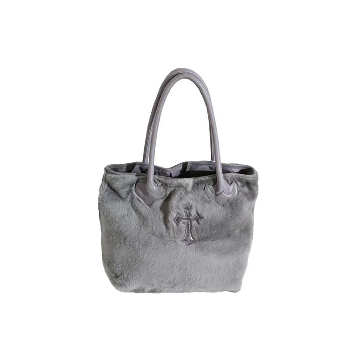 Chrome Hearts Gray Fur Tote Bag