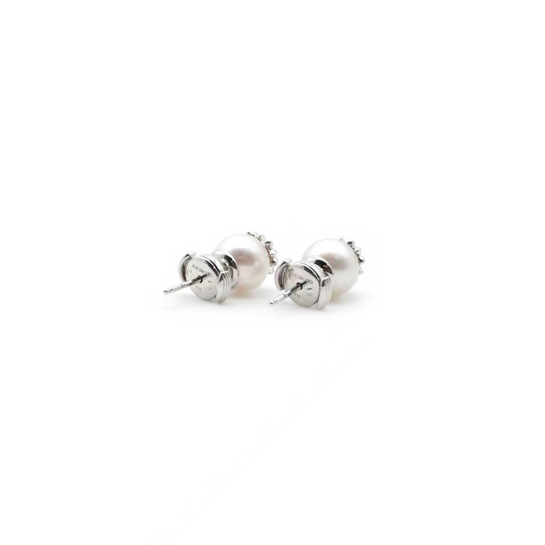 Chrome Hearts 18K White Gold Mikimoto Pearl Earring Stud