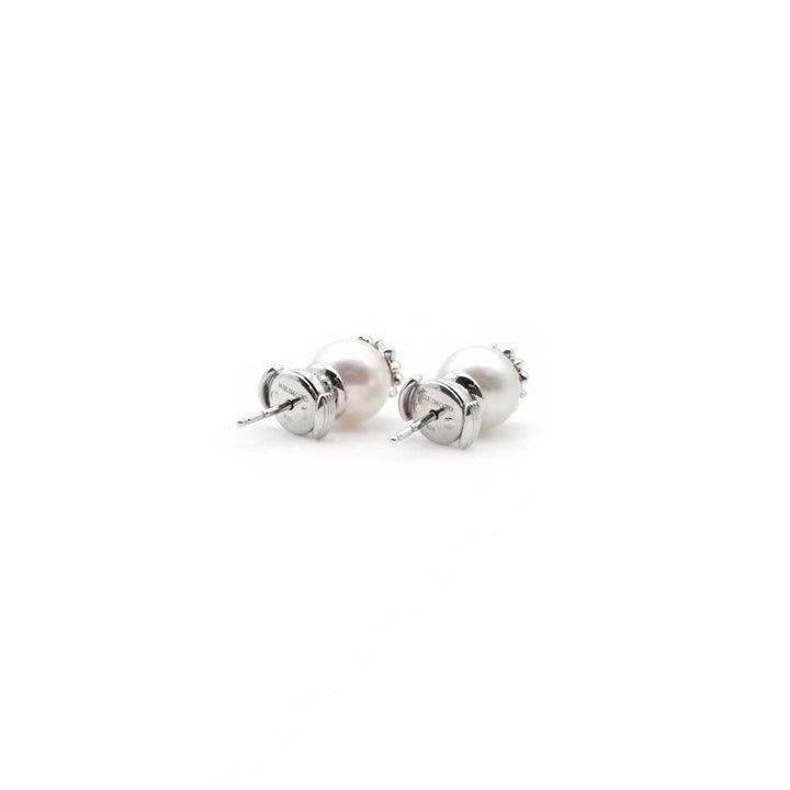 Chrome Hearts 18K White Gold Mikimoto Pearl Earring Stud