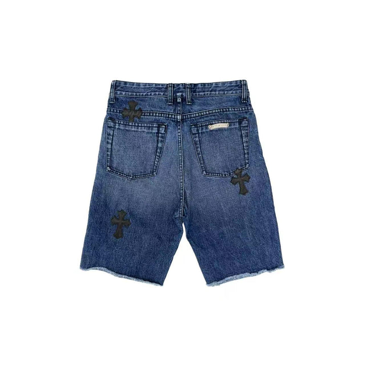 Chrome Hearts Cross Patch Denim Blue Shorts