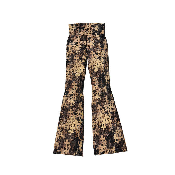 Chrome Hearts All Over Cross Print Flared Pants