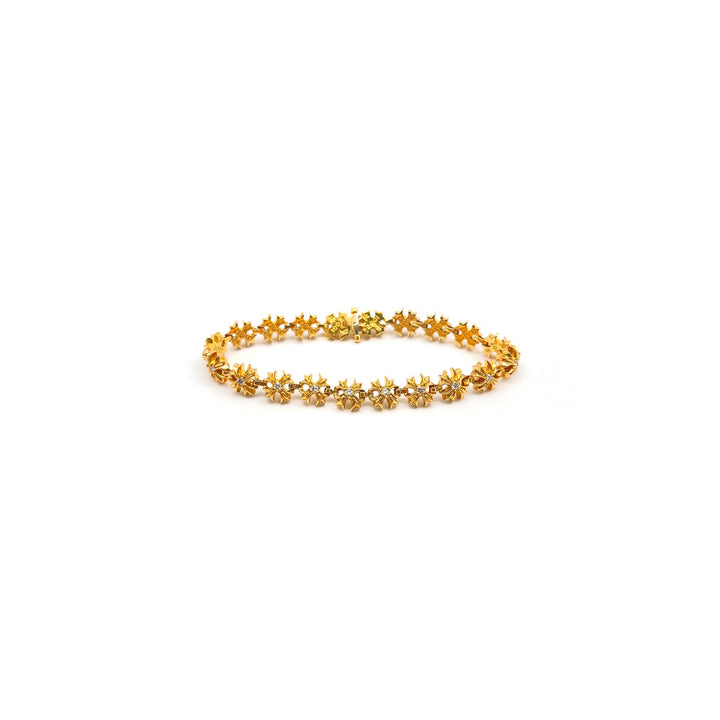 Chrome Hearts 22K Gold Diamond Maltese Cross Link Bracelet
