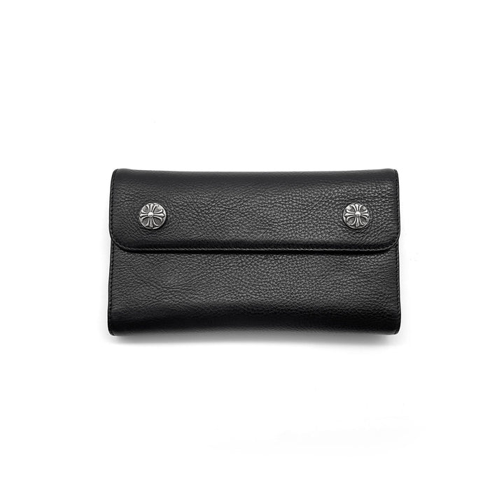 Chrome Hearts Wave Cross Ball Heavy Leather Long Wallet