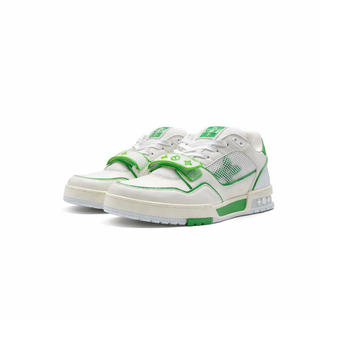 Louis Vuitton Green White Monogram Trainer Sneaker