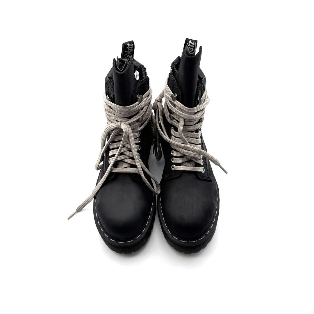 Rick Owens Dr Martens Black W Quad Sole Steel Toe Boot