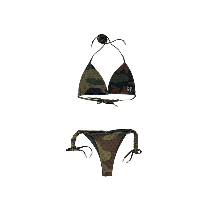 Chrome Hearts Dipped in Blue Camo Bikini Set
