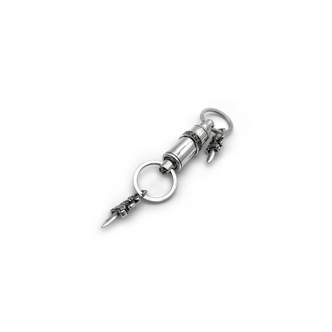 Chrome Hearts Silver Double-Ended Dagger&Scroll Keyring