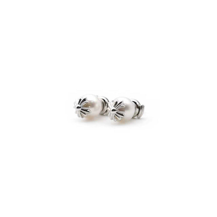 Chrome Hearts 18K White Gold Mikimoto Pearl Earring Stud