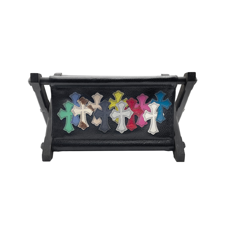 Chrome Hearts Multi-Color Cross Ebony Leather Storage Rack