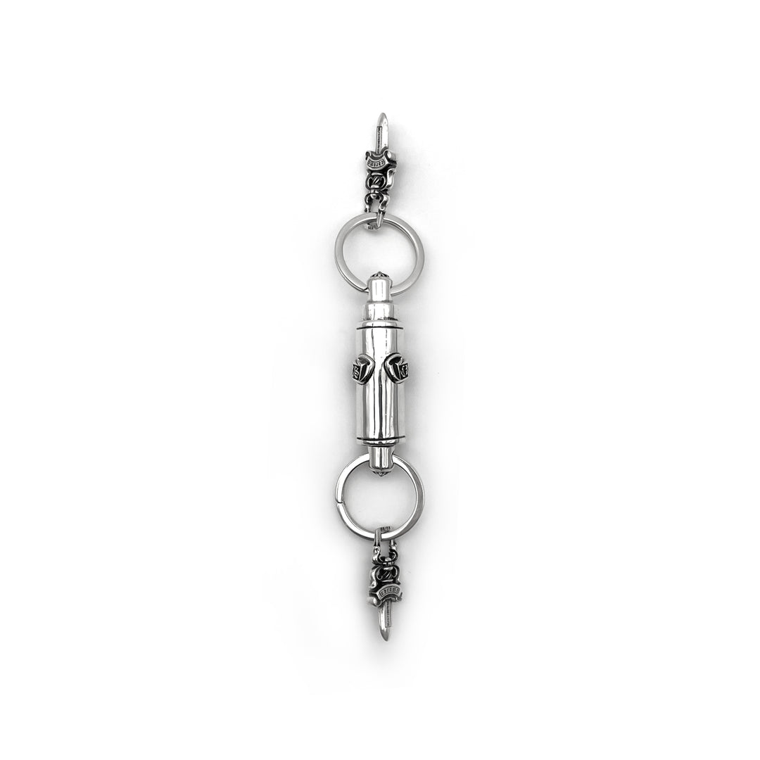 Chrome Hearts Silver Double-Ended Dagger&Scroll Keyring