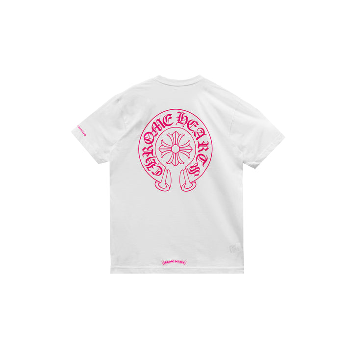 Chrome Hearts Pink Horseshoe Logo Short Sleeve T-Shirt Tee