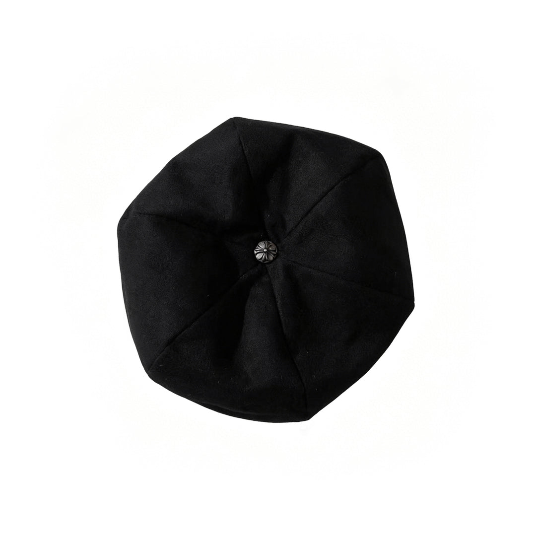 Chrome Hearts Silver Buckle Black Cashmere Beret