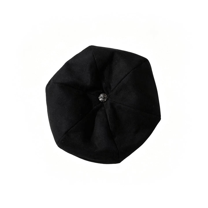 Chrome Hearts Silver Buckle Black Cashmere Beret