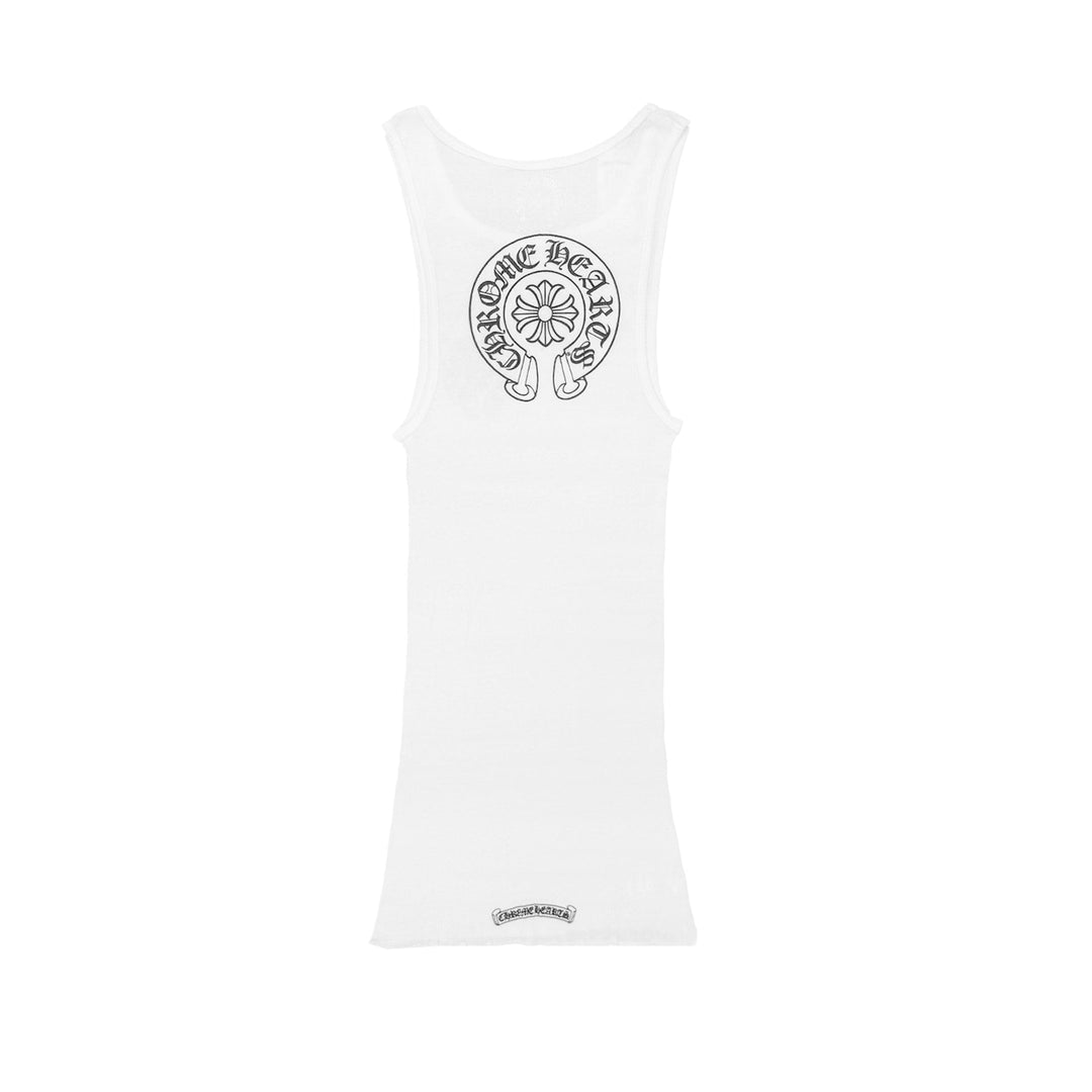 Chrome Hearts Horseshoe Logo White Tank Top