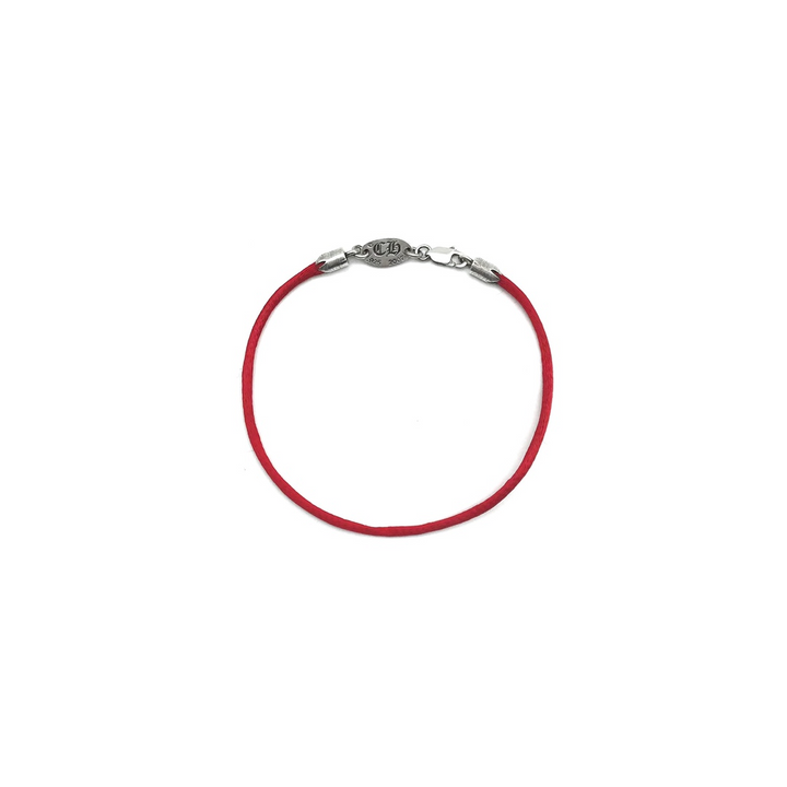 Chrome Hearts Silver Heart Vine Pendant Red String Bracelet