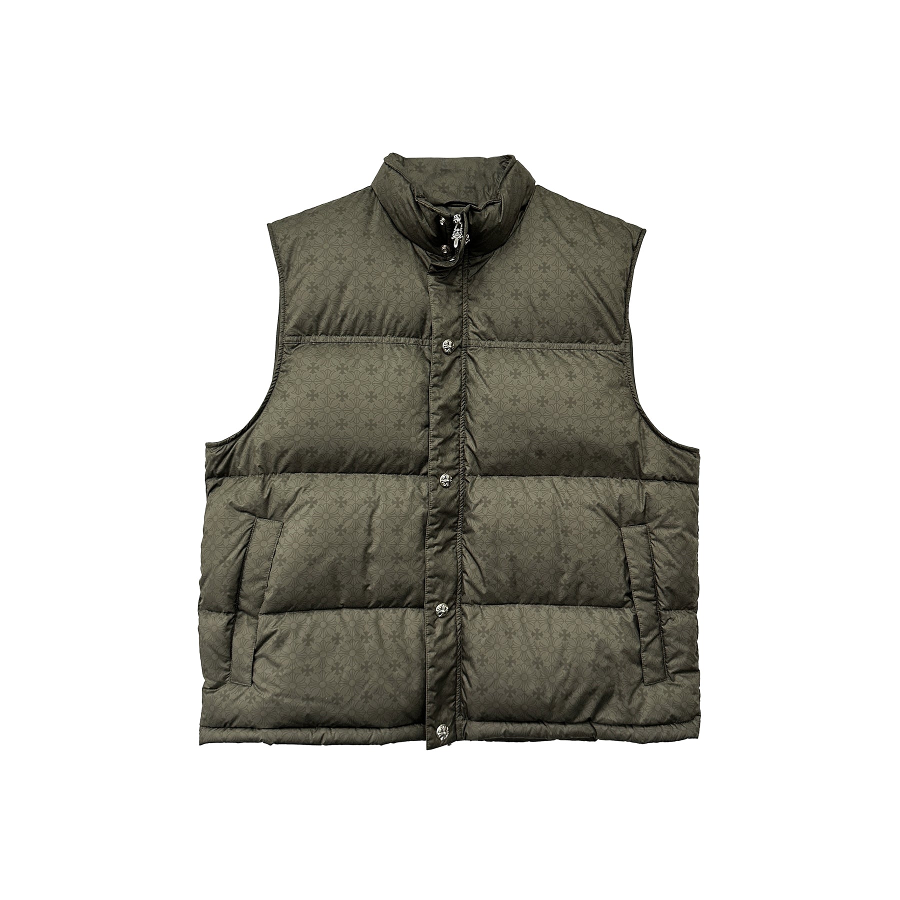 クロムハーツ オリーブトーナルモノグラムクロスパターンパファー