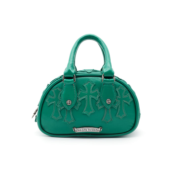 Chrome Hearts Leather Cross Patch Green Mini Gym Bag