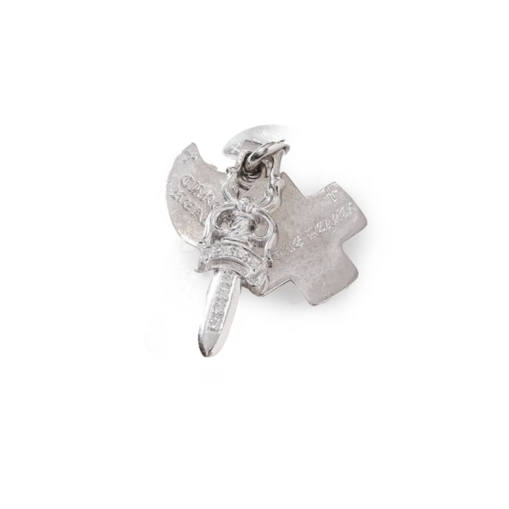 Chrome Hearts 18K White Gold Diamond Three Trinkets Pendant