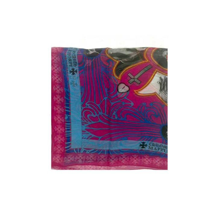 Chrome Hearts Mapplethorpe Print Pink Silk Scarf
